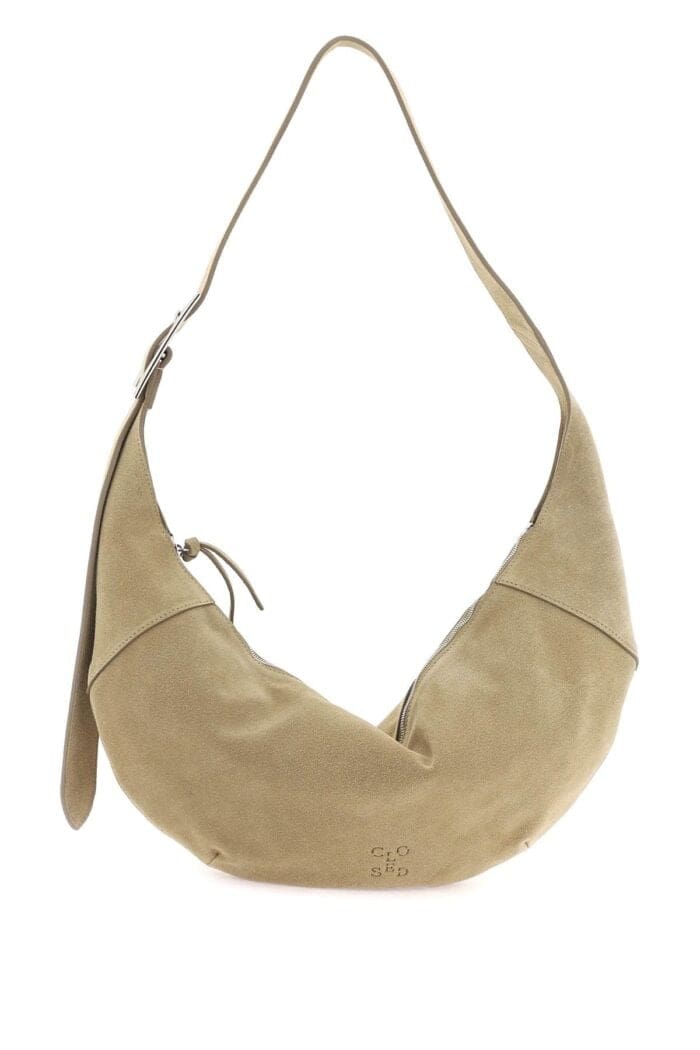 Closed Suede Halfmoon Hobo Leather Bag