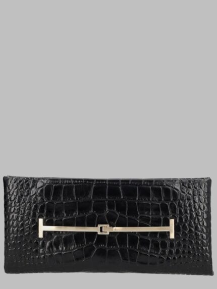 TOM FORD Clutch In Pelle Effetto Coccodrillo