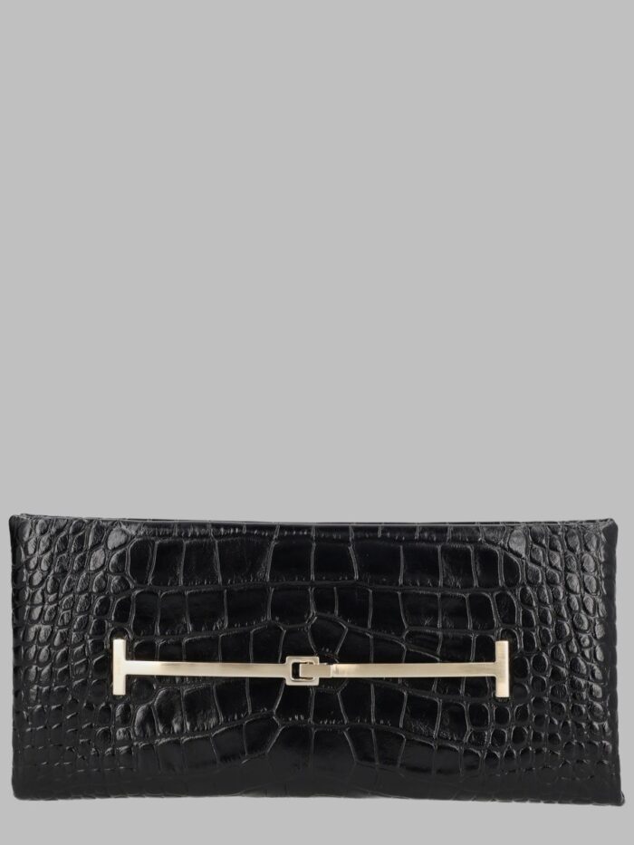 tom ford clutch in pelle effetto coccodrillo TOM FORD Clutch In Pelle Effetto Coccodrillo