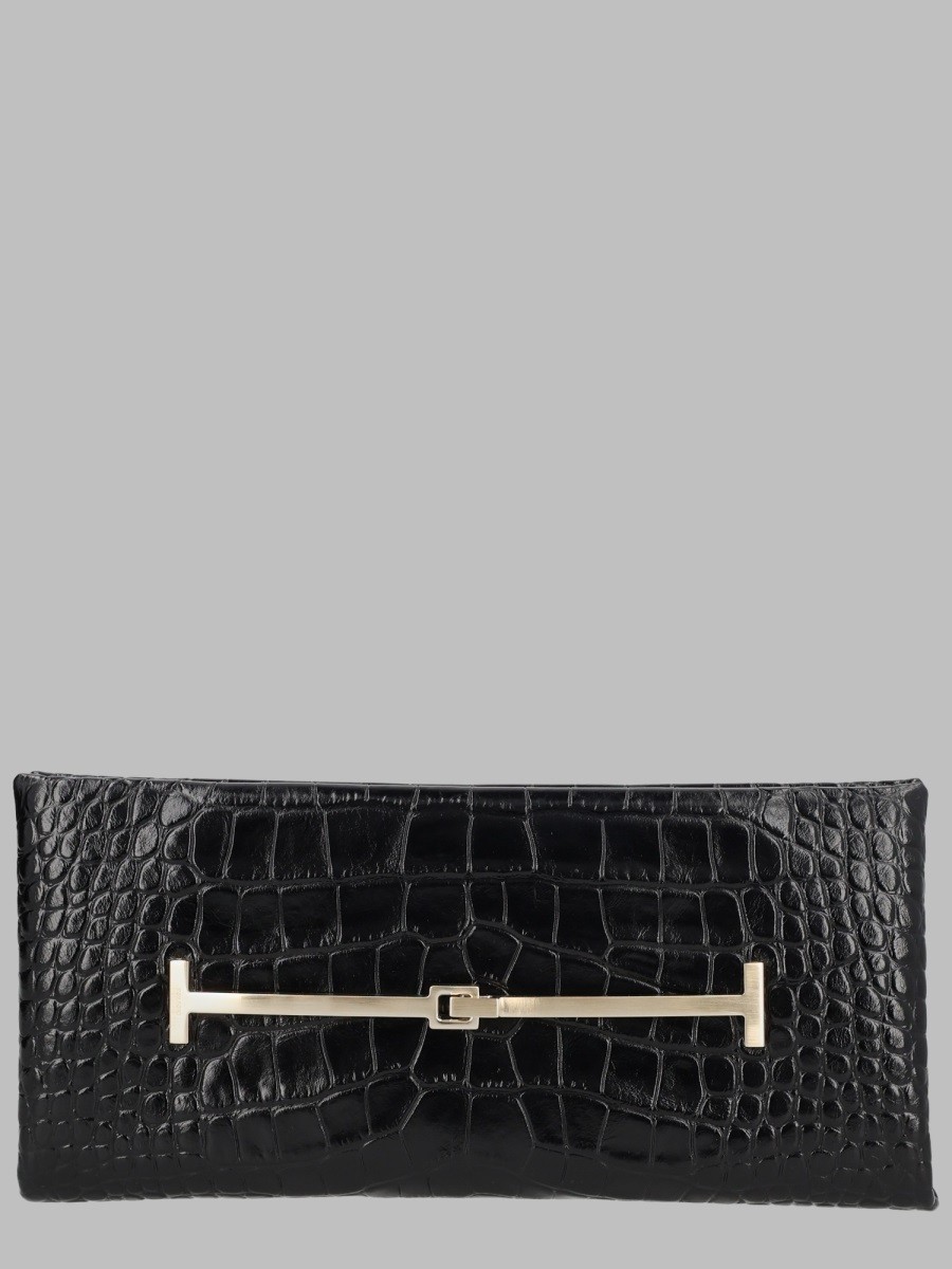 TOM FORD Clutch In Pelle Effetto Coccodrillo