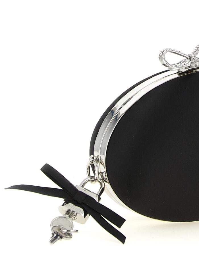 SELF PORTRAIT Oval Satin Clutch Bag