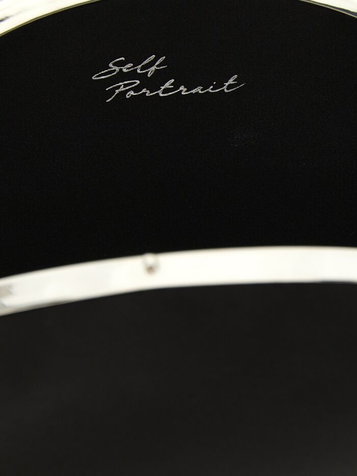 SELF PORTRAIT Oval Satin Clutch Bag