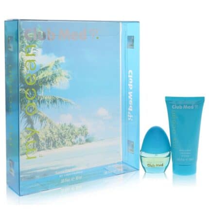 Club Med My Ocean By Coty - Gift Set -- .33 Oz Mini EDT Spray + 1.85 Oz Body Lotion