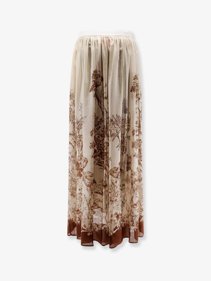 CO.GO Lyocell And Linen Long Skirt With Print
