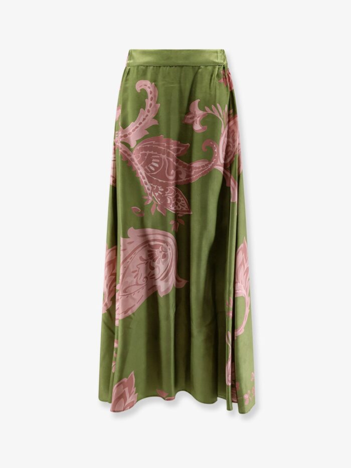 CO.GO Printed Silk Long Skirt