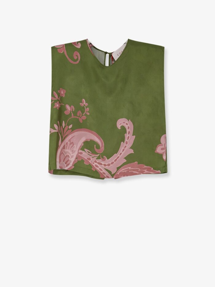 CO.GO Printed Silk Sleeveless Shirt