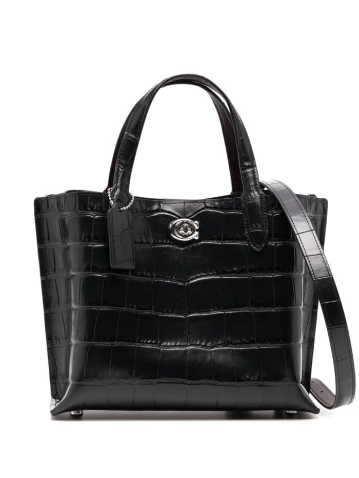 COACH Embossed Croc Willow Tote 24