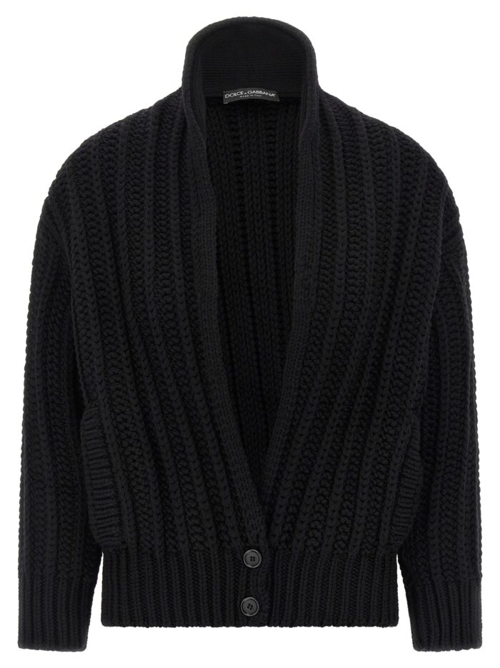 dolce & gabbana coarse wool cardigan Dolce & Gabbana Coarse Wool Cardigan