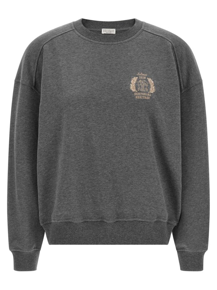 brunello cucinelli coat of arms embroidered sweatshirt Brunello Cucinelli Coat Of Arms Embroidered Sweatshirt