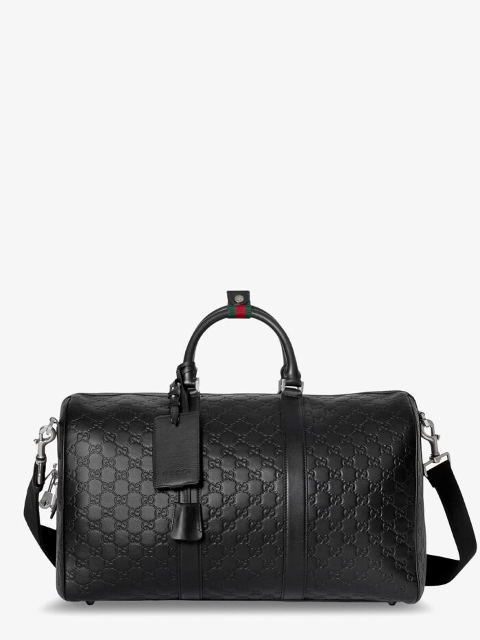 gucci coated canvas gg emblem travel bag with gg motif Gucci Coated Canvas Gg Emblem Travel Bag With Gg Motif