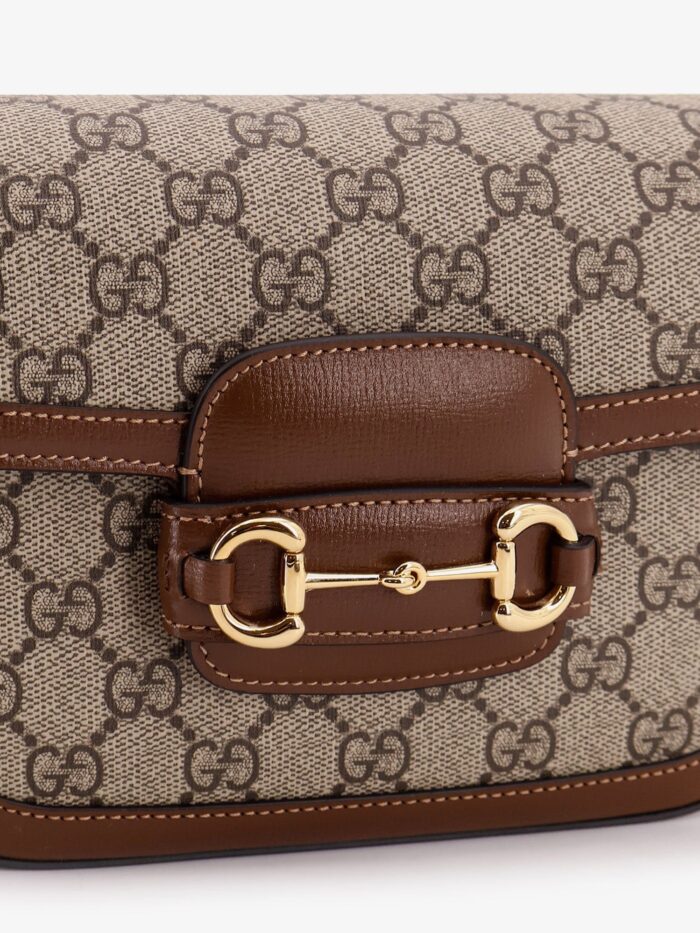 Coated Canvas Gucci Horsebit 1955 Crossbody Bag With GG Supreme Motif