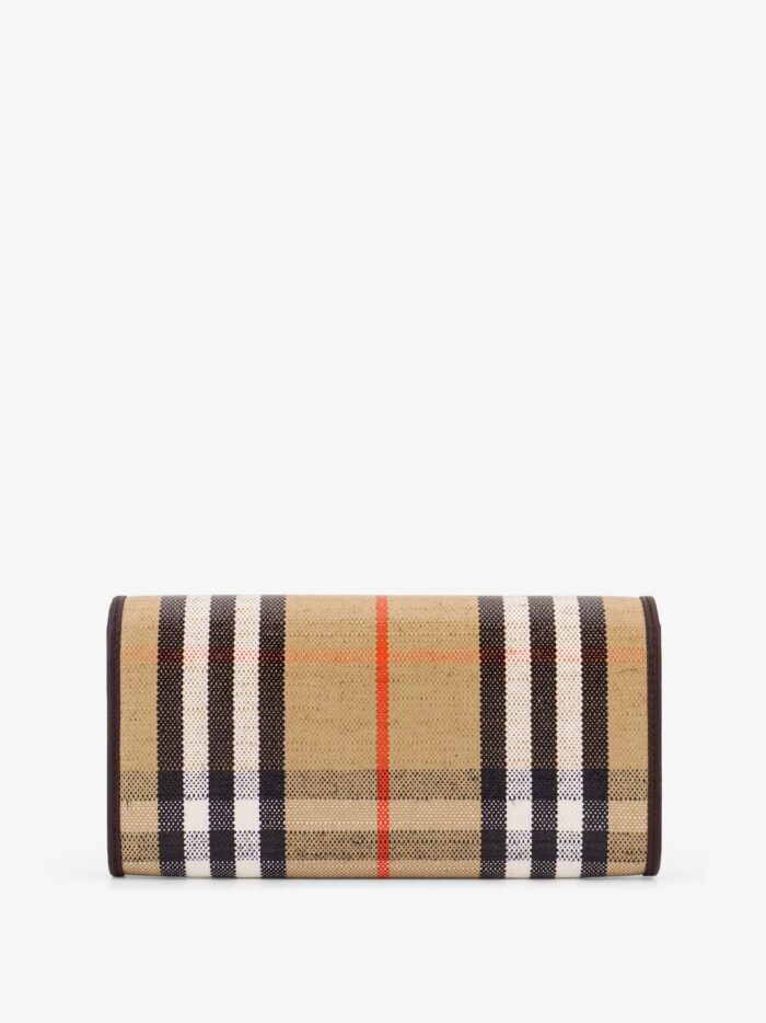 Coated Canvas Wallet With Burberry Check Motif