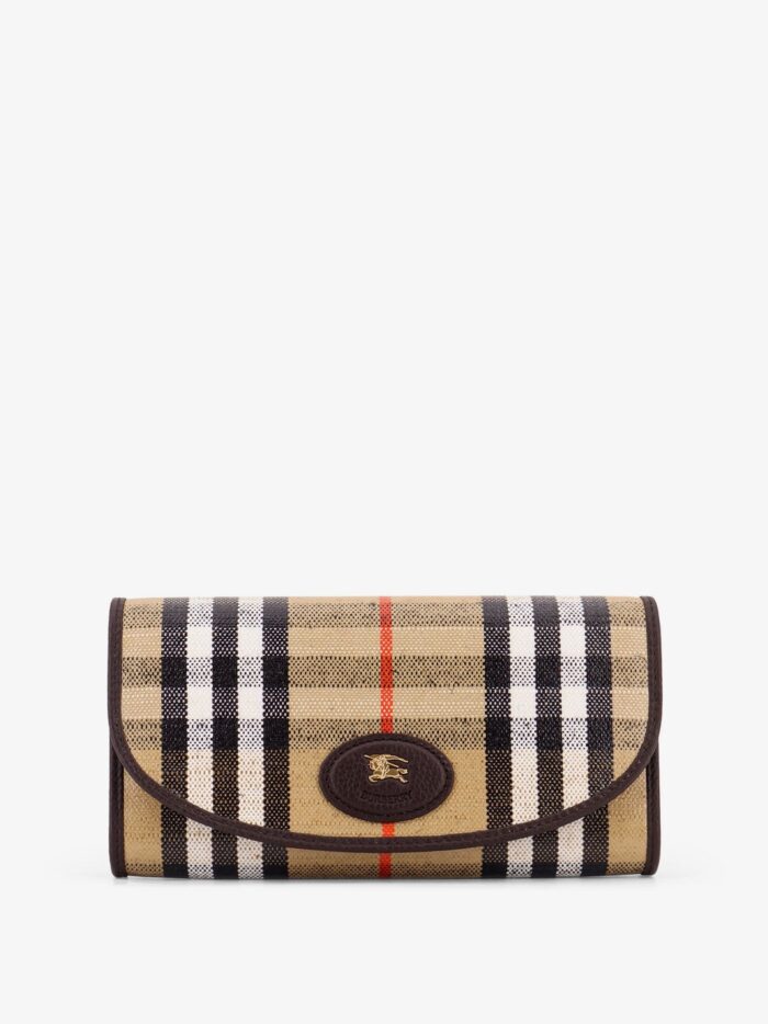 Coated Canvas Wallet With Burberry Check Motif