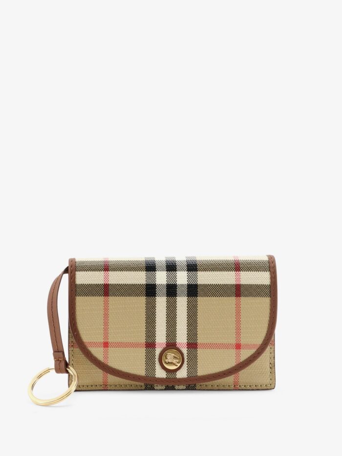 burberry coated canvas wallet with check pattern Burberry Coated Canvas Wallet With Check Pattern