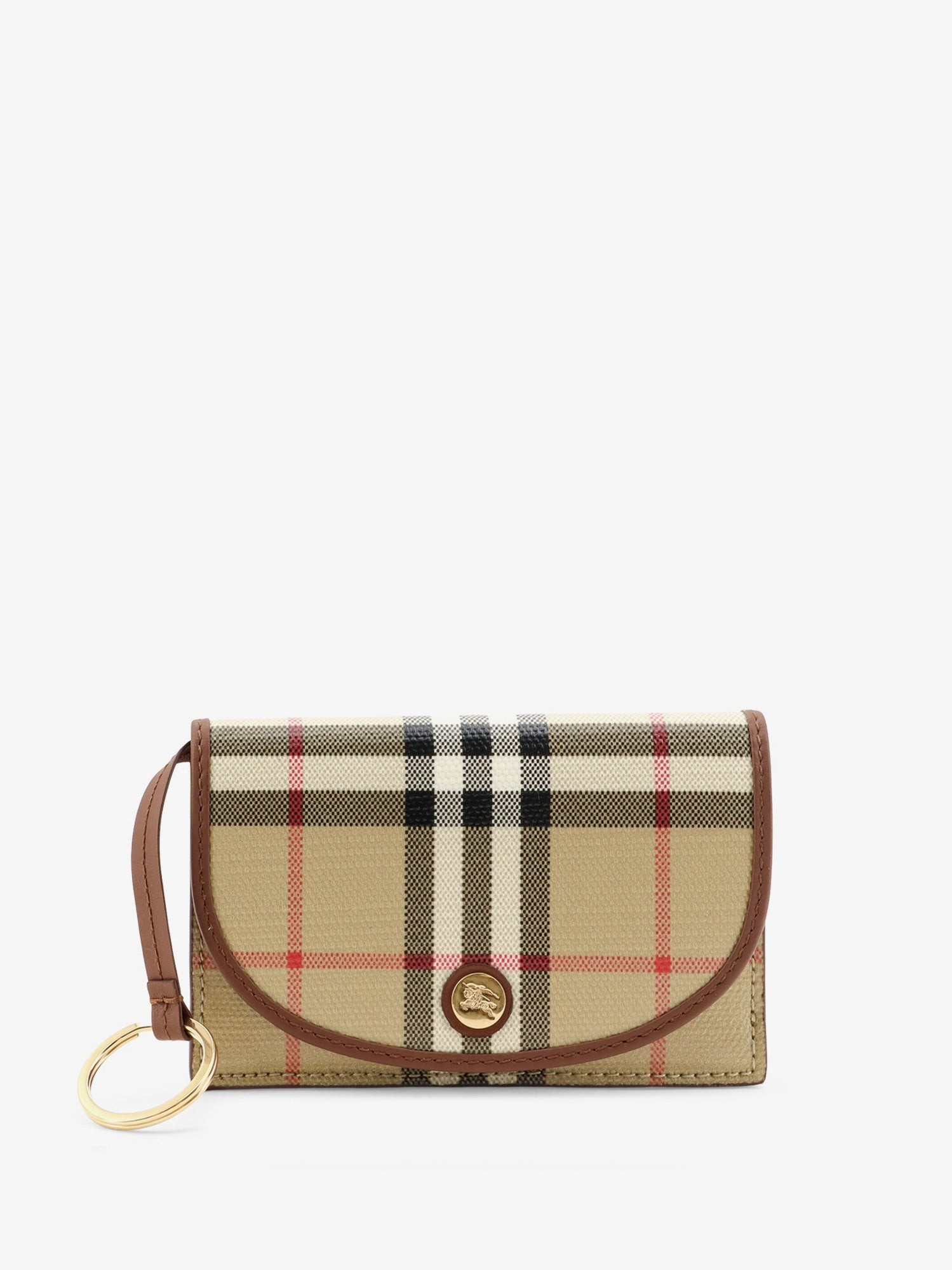 Burberry Coated Canvas Wallet With Check Pattern