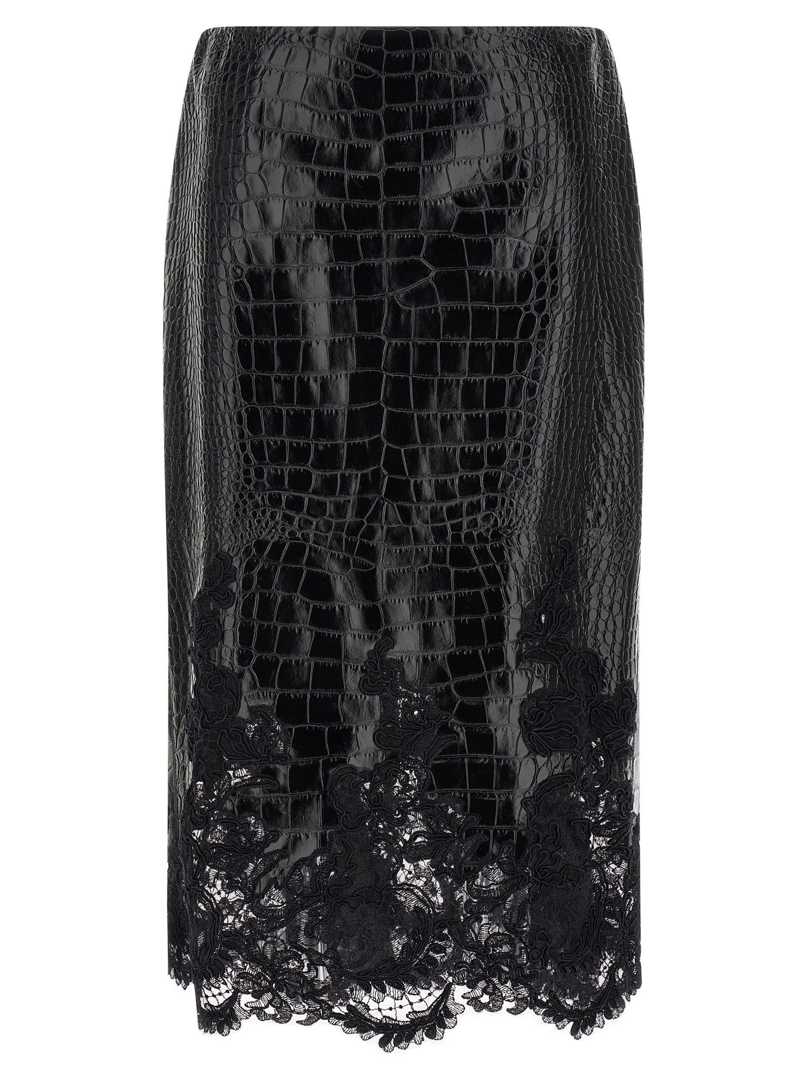ERMANNO SCERVINO Coconut Print Sheath Skirt With Lace