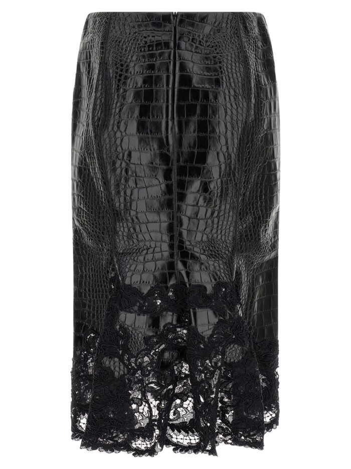 ERMANNO SCERVINO Coconut Print Sheath Skirt With Lace