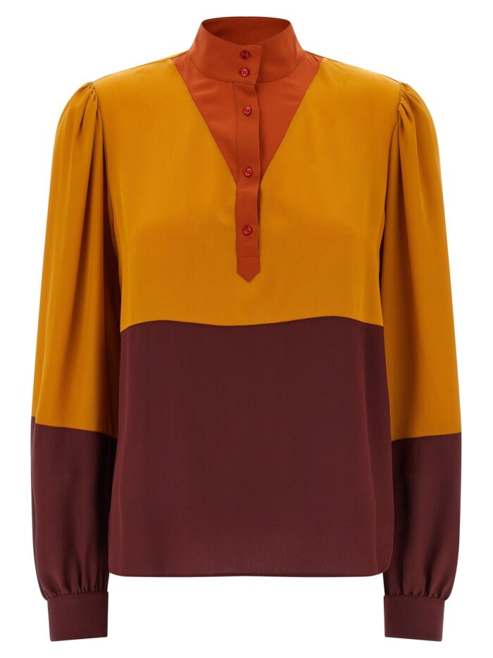 saint laurent color block blouse Saint Laurent Color-block Blouse
