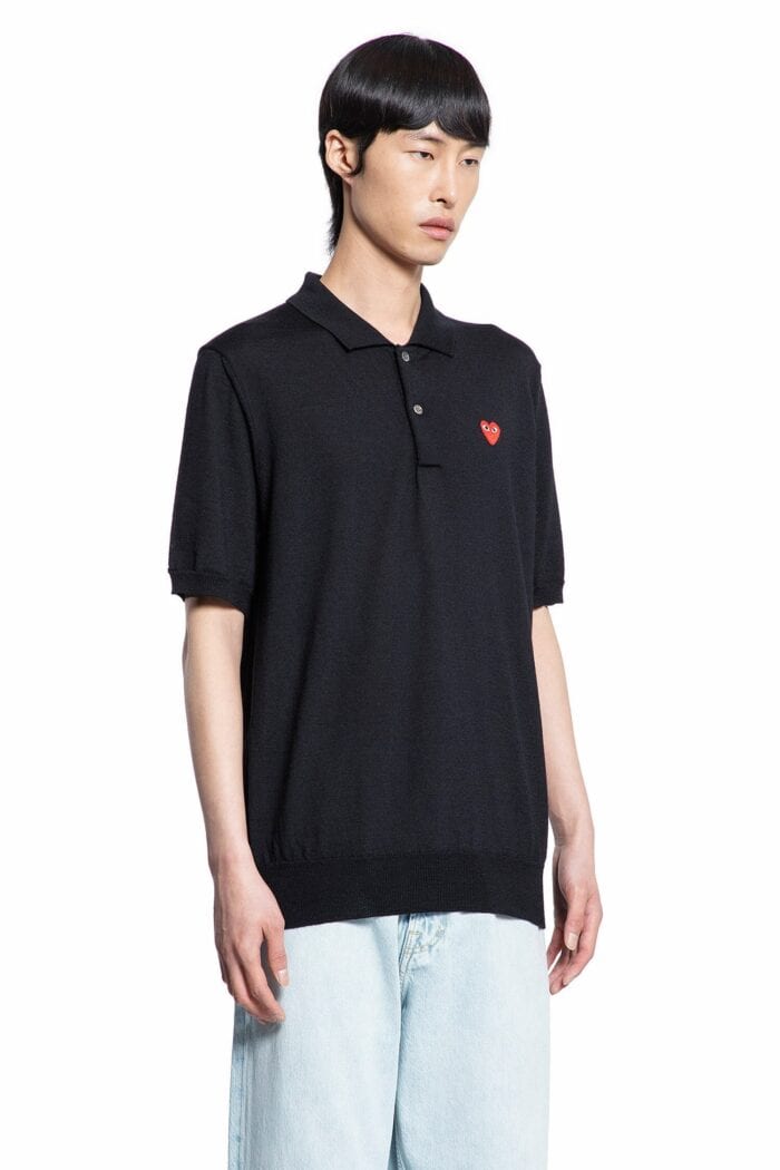 COMME DES GARCONS PLAY Heart Knit Wool Polo