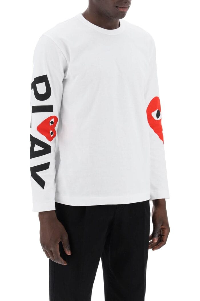 COMME DES GARCONS PLAY Logo Print Long-sleeved T-shirt