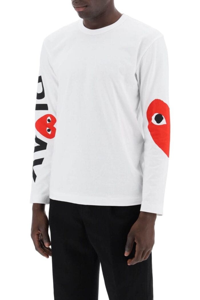 COMME DES GARCONS PLAY Logo Print Long-sleeved T-shirt