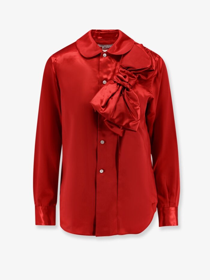 COMME DES GARCONS PLAY Satin Shirt With Maxi Bow
