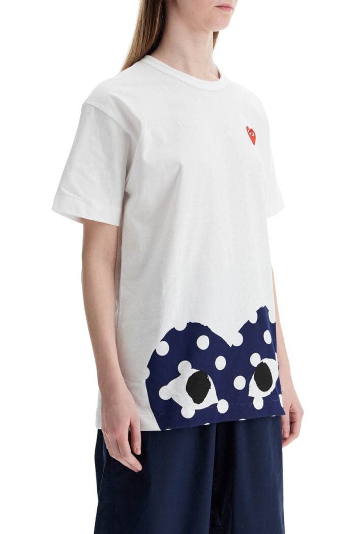 COMME DES GARCONS PLAY T-shirt In Cotone Bianco Con Cuore Rosso Unisex