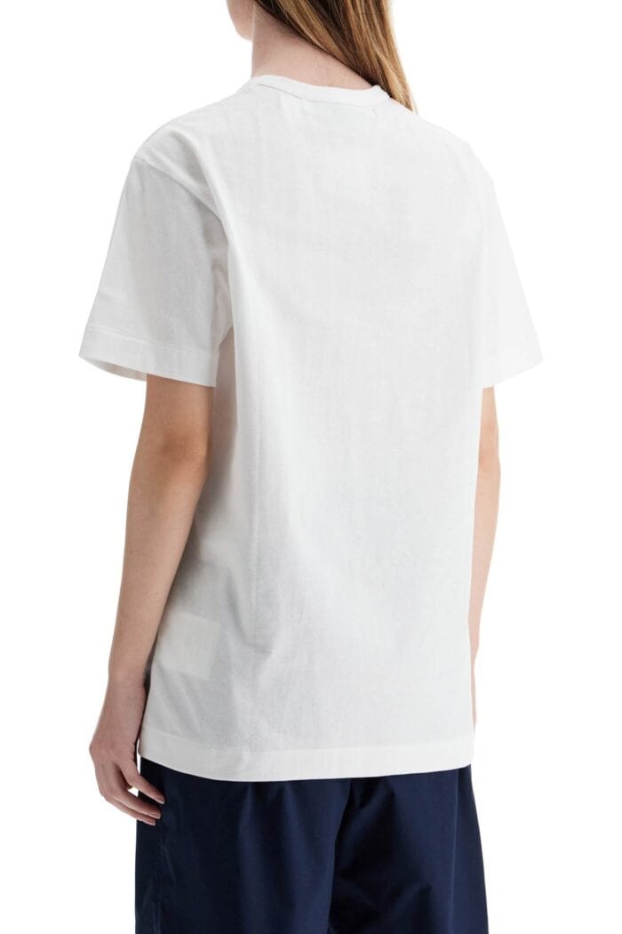 COMME DES GARCONS PLAY T-shirt In Cotone Bianco Con Cuore Rosso Unisex