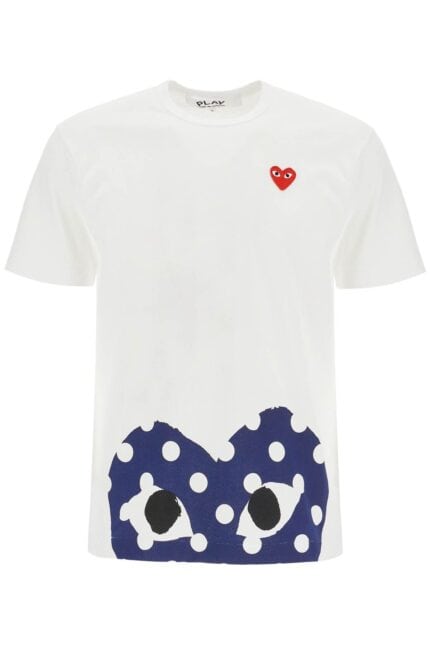 COMME DES GARCONS PLAY T-shirt In Cotone Bianco Con Cuore Rosso Unisex