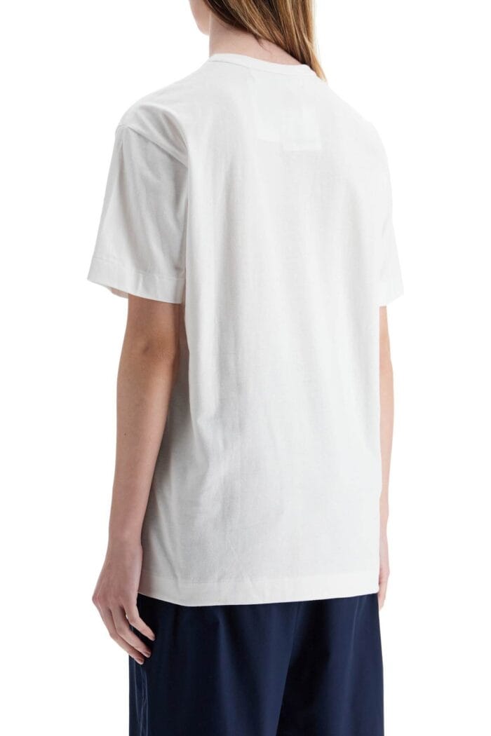 COMME DES GARCONS PLAY Unisex T-shirt In White Cotton With Graphic Heart