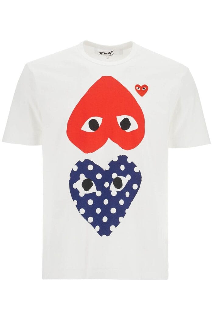 COMME DES GARCONS PLAY Unisex T-shirt In White Cotton With Graphic Heart