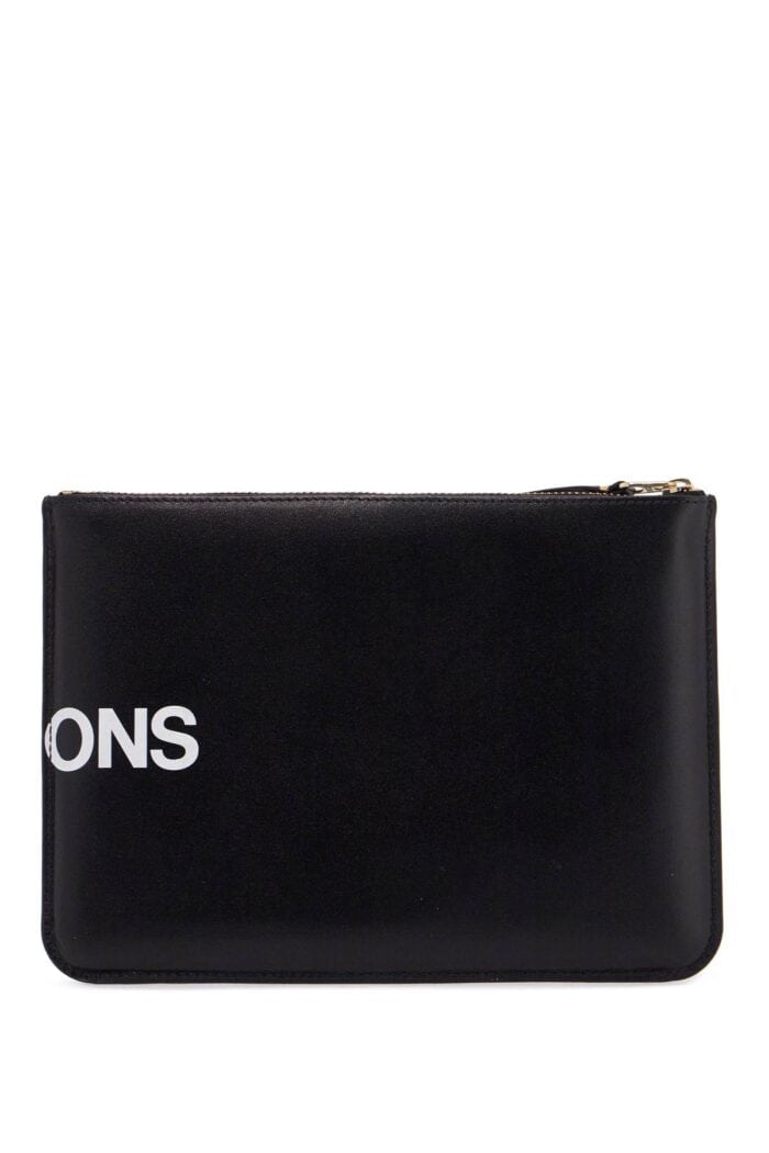 COMME DES GARCONS WALLET Black Calfskin Wallet With Large Logo