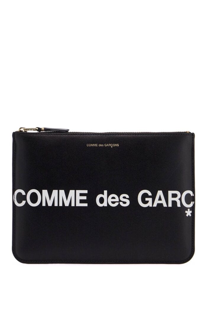 COMME DES GARCONS WALLET Black Calfskin Wallet With Large Logo