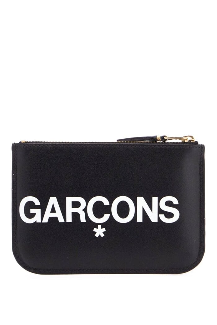 COMME DES GARCONS WALLET Black Leather Wallet With Zip And Large Logo