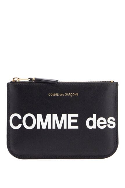 COMME DES GARCONS WALLET Black Leather Wallet With Zip And Large Logo