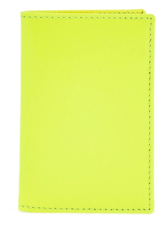 COMME DES GARCONS WALLET Compact Wallet In Fluorescent Yellow Goat Leather