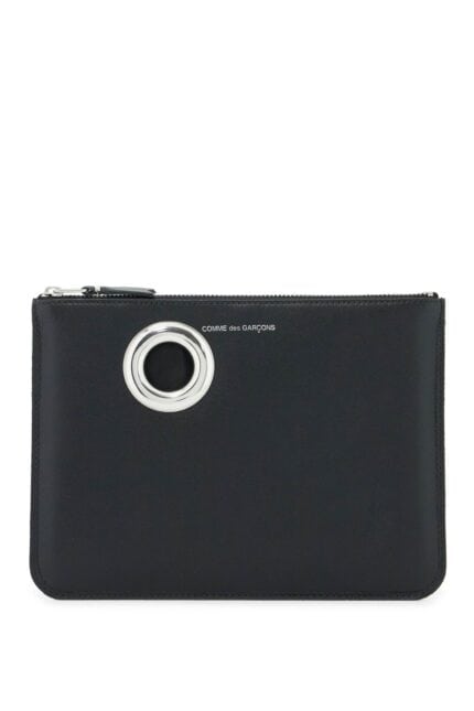 COMME DES GARCONS WALLET Leather Pouch With Large Eyelet Detail