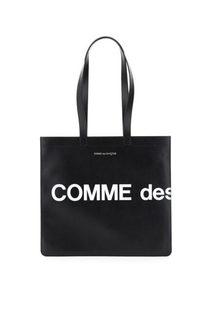 COMME DES GARCONS WALLET Leather Tote Bag With Logo