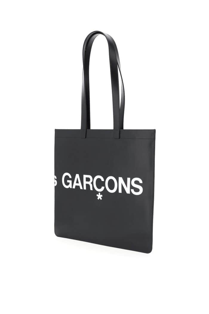 COMME DES GARCONS WALLET Leather Tote Bag With Logo