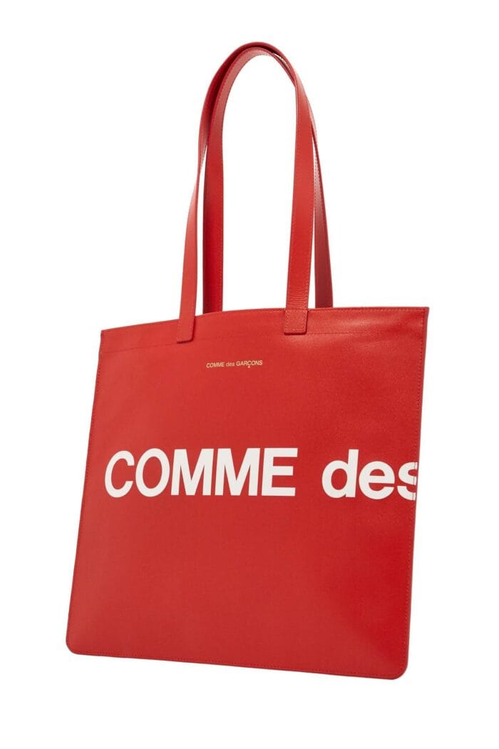 COMME DES GARCONS WALLET Leather Tote Bag With Logo