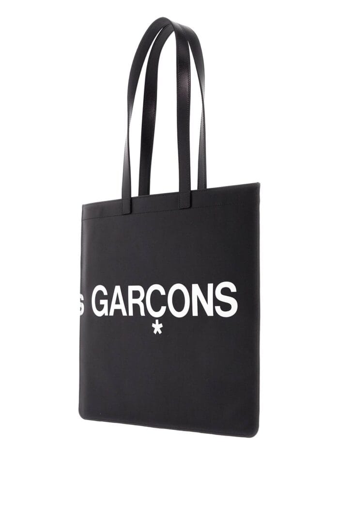 COMME DES GARCONS WALLET Logo Leather Tote Bag