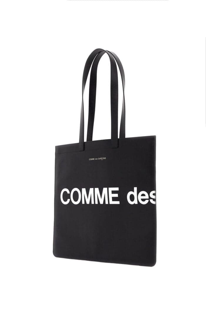 COMME DES GARCONS WALLET Logo Leather Tote Bag