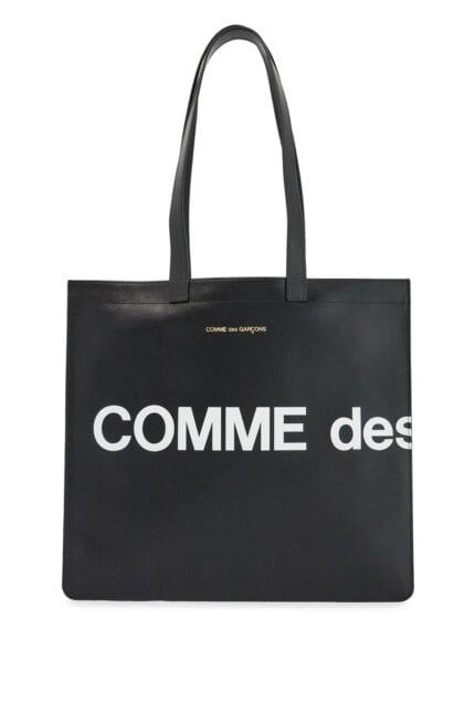 COMME DES GARCONS WALLET Logo Leather Tote Bag