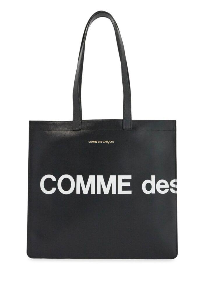 COMME DES GARCONS WALLET Logo Leather Tote Bag