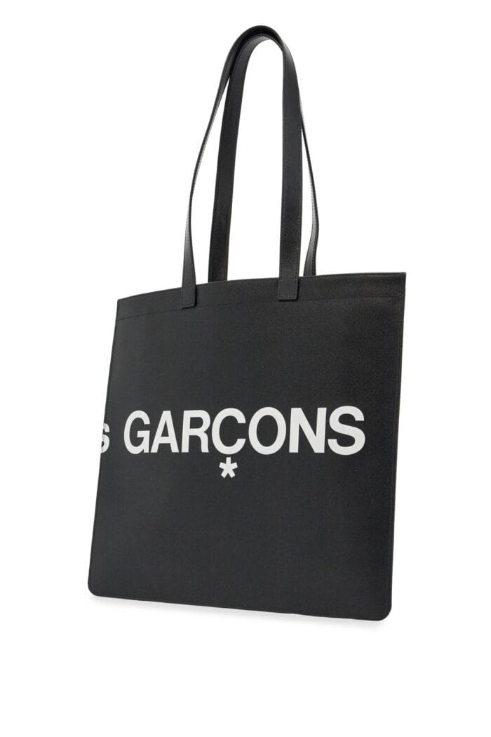 COMME DES GARCONS WALLET Logo Leather Tote Bag