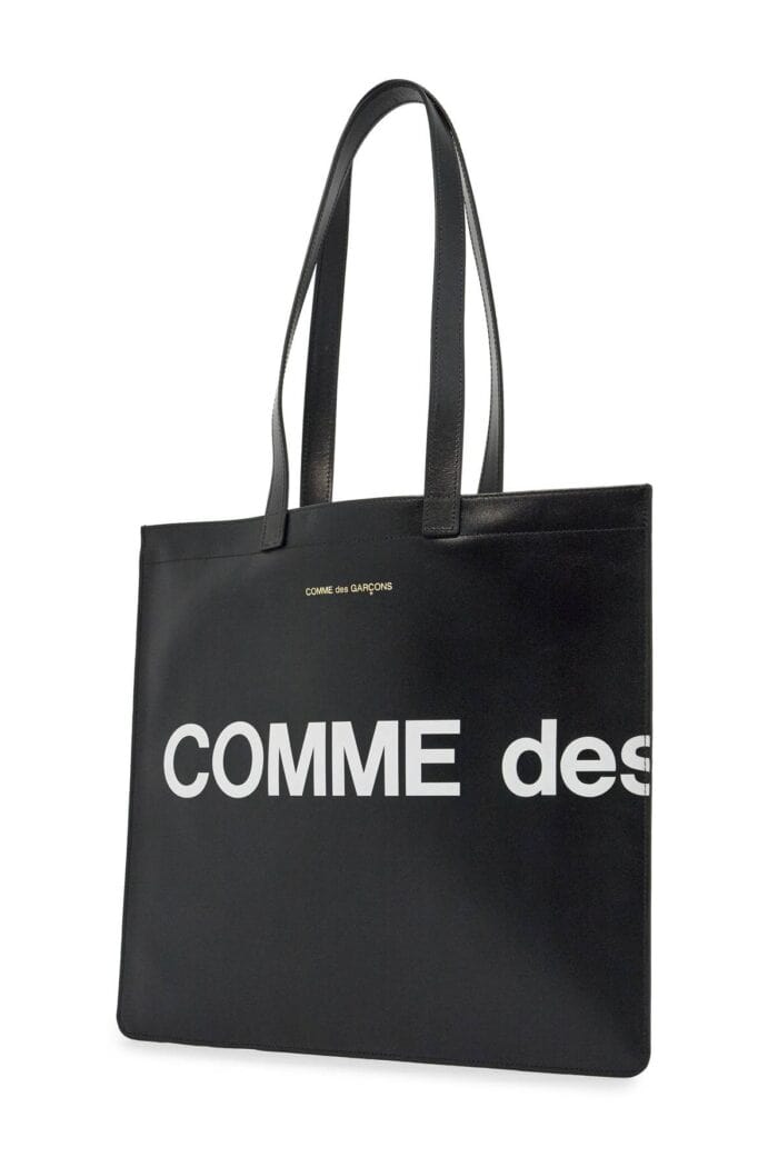 COMME DES GARCONS WALLET Logo Leather Tote Bag