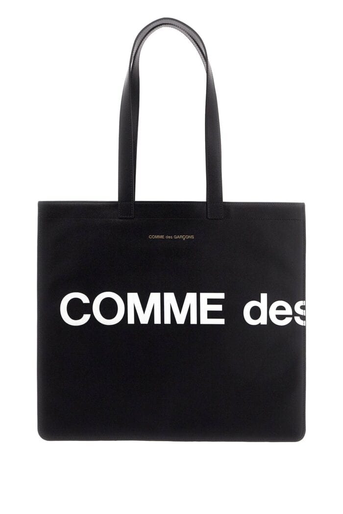 COMME DES GARCONS WALLET Logo Leather Tote Bag