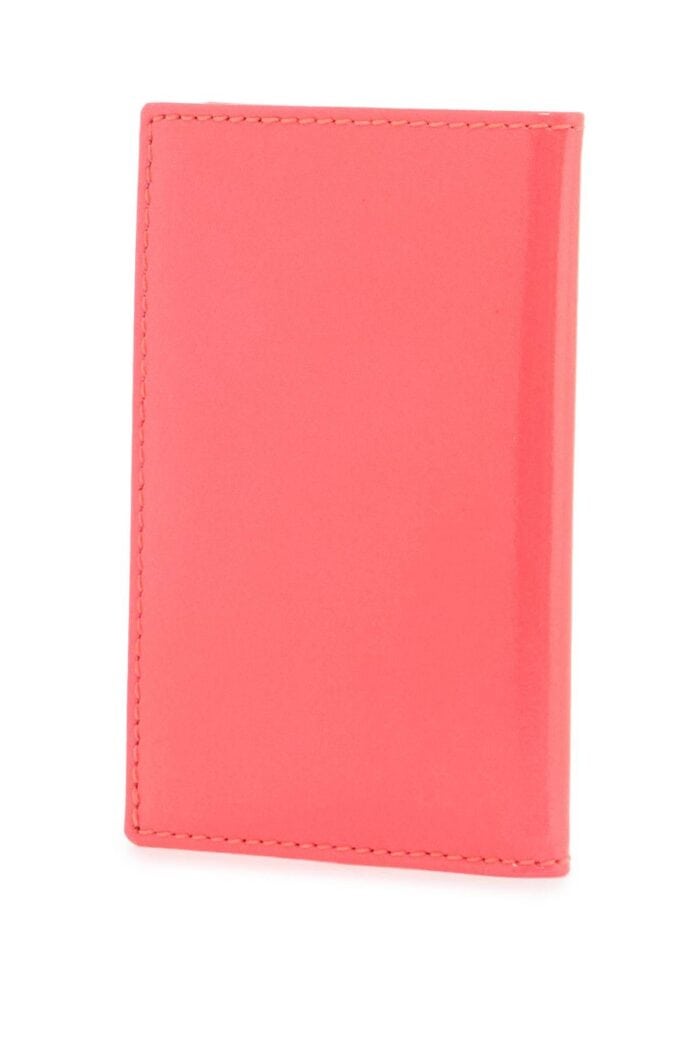 COMME DES GARCONS WALLET Portafoglio Compatto Unisex Rosa Fluo In Pelle Di Capra