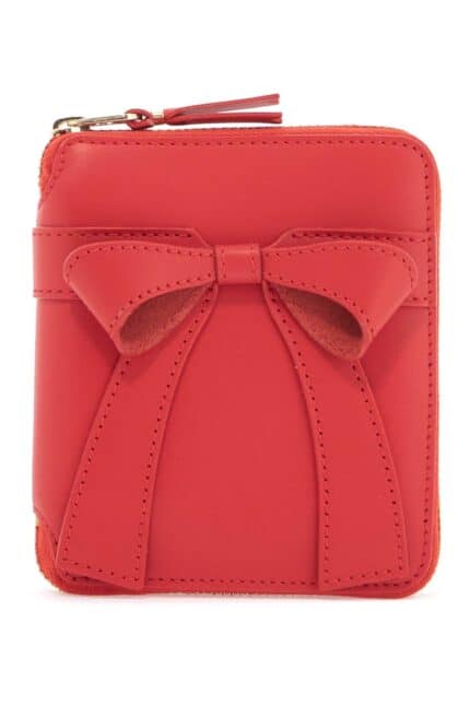 COMME DES GARCONS WALLET Portafoglio Con Grande Fiocco Rosso In Pelle