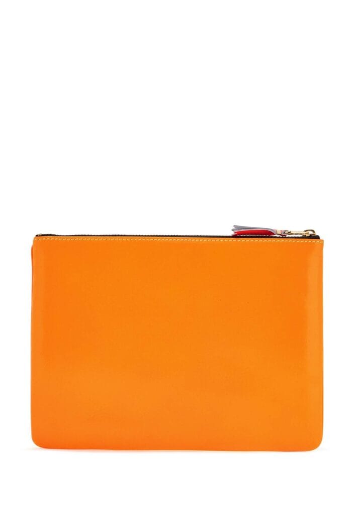 COMME DES GARCONS WALLET Portafoglio In Pelle Di Capra Giallo Arancio Super Fluo Compatto